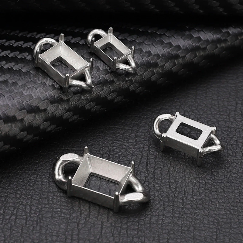 5-10PCS Stainless Steel Empty Claw Setting for Rectangular Rhinestones Base Fancy Claw Sewing Accessories Crystal Stones Holder