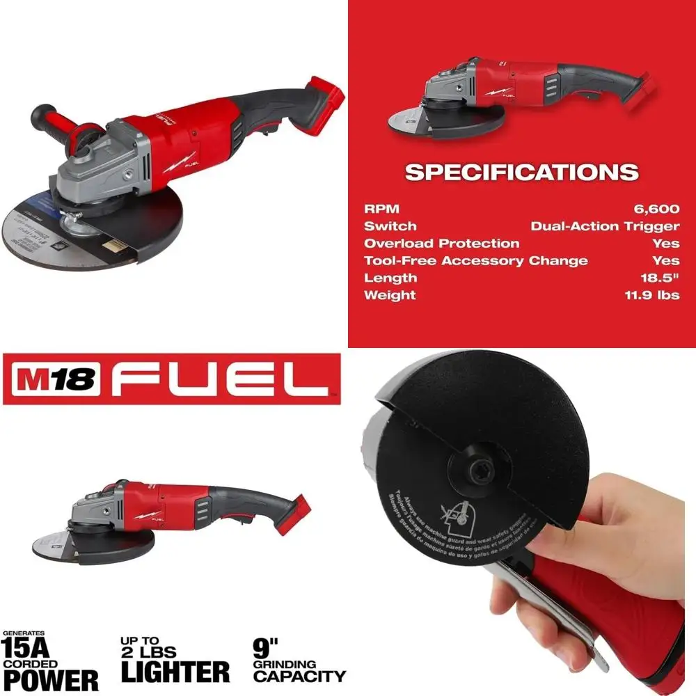 

Беспроводная большая угловая шлифовальная машина 18 В 7/9 дюймов для тяжелых условий эксплуатации с высокой производительностью крутящего момента