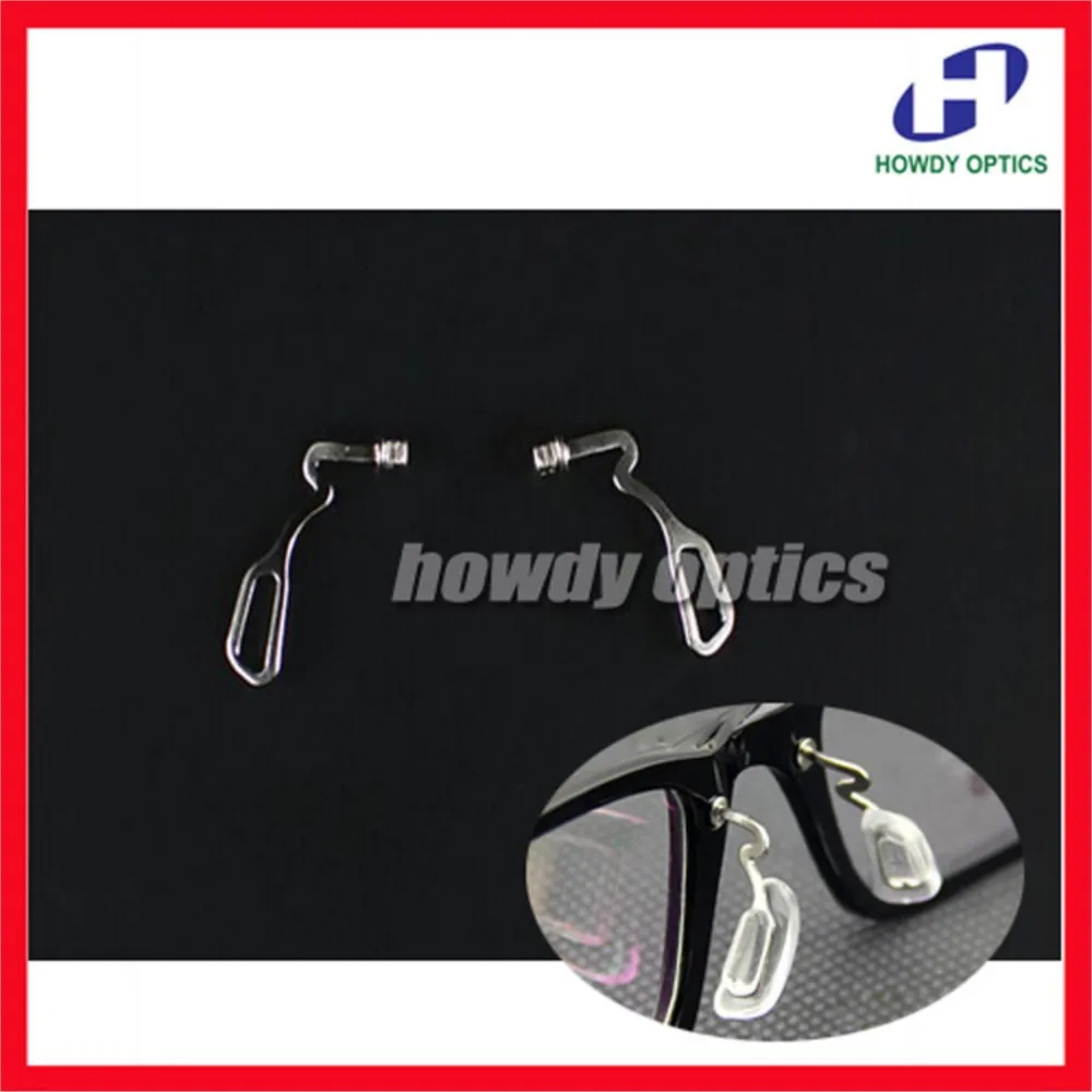 10pairs Stainless Steel Eyeglasses Nose Pads Arm Holder For TanSuTungsten Steel Glasses Frame Plug Bayonet Glasses Accessories