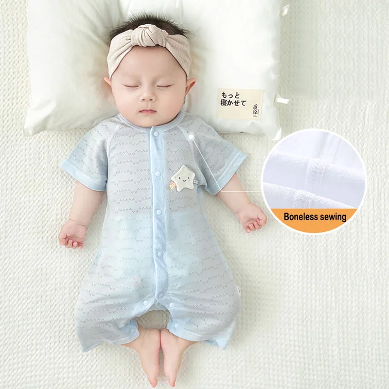 Summer Modal Children's Crawl Suit Breathable Mesh Newborn Onesie For Boys And Girls