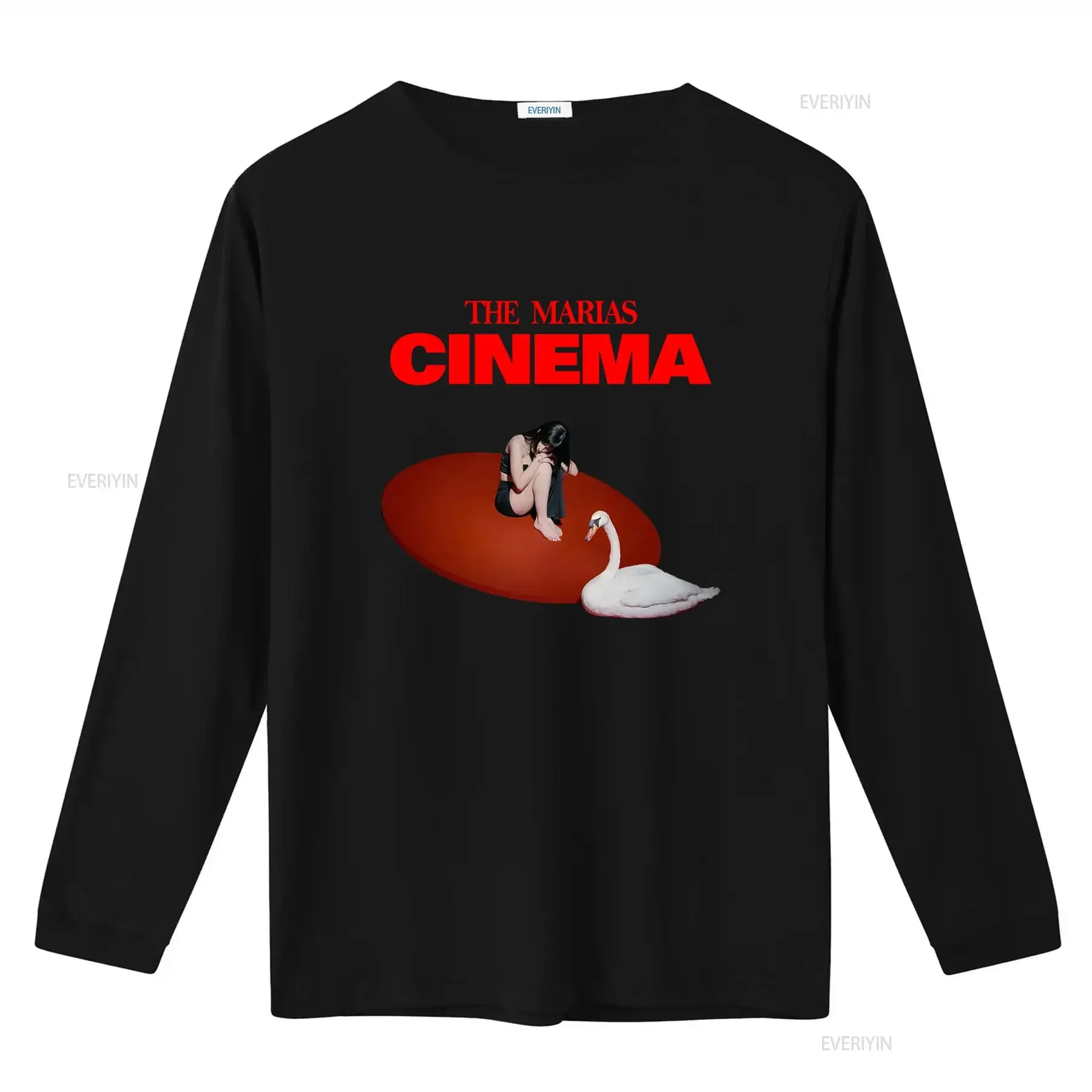 The Marias Cinema T Shirt Stylish Print with Woman and Swan Design for Fashionable Wear vintage Washed Soft Unisex