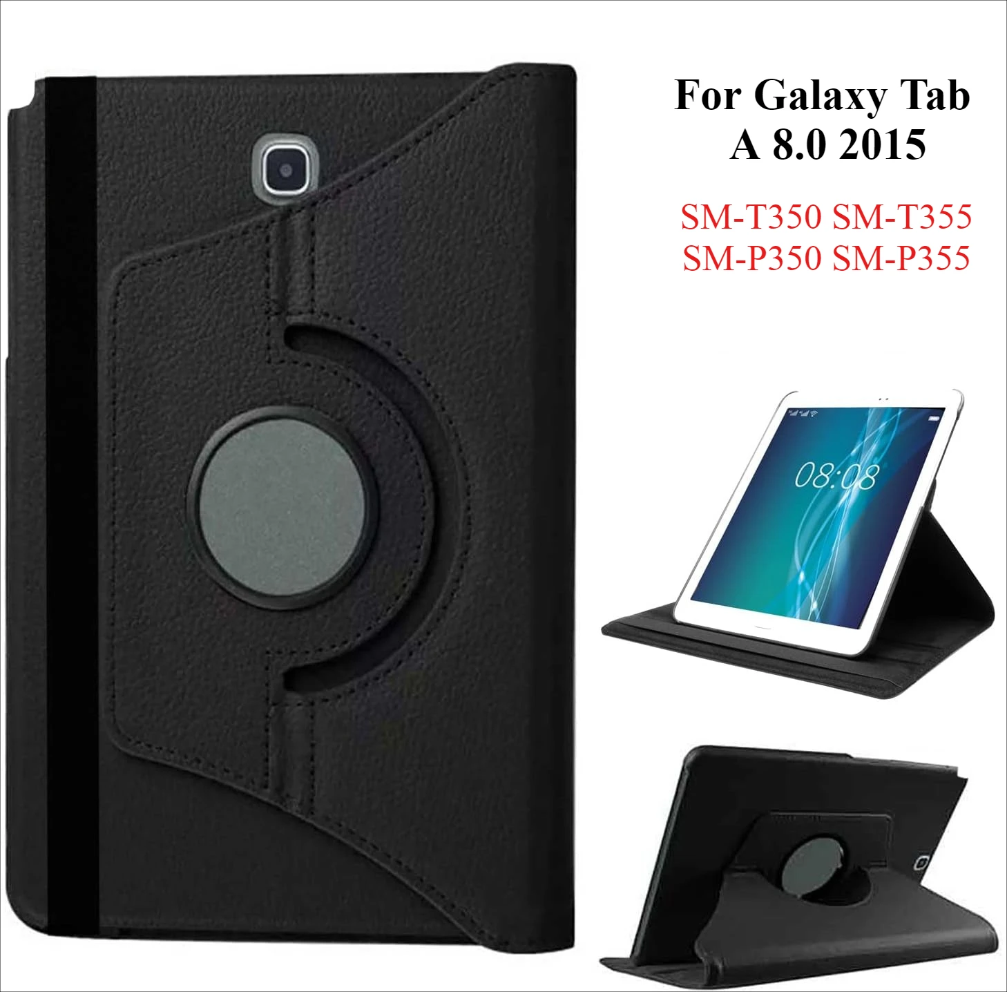Чехол для Samsung Galaxy Tab A 8.0 2015 Funda Smart SM-T350 SM-T355 SM-P350 SM-P355, вращающаяся на 360 градусов подставка, откидная твердая обложка
