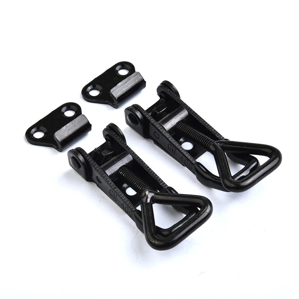 GH-4001 Black Adjustable Toggle Clamp Steel Hasp Catch Clip Quick Fixture 220lbs Hand Tools Box / Cabinet Black Fixing Clip
