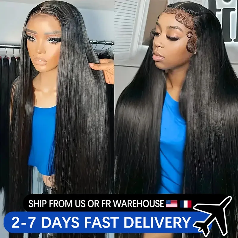 13x6 HD Transparent Bone Straight Lace Frontal Human Hair Wig Pre Plucked 13x4 Lace Front Wigs For Women 4x4 Lace Closure Remy