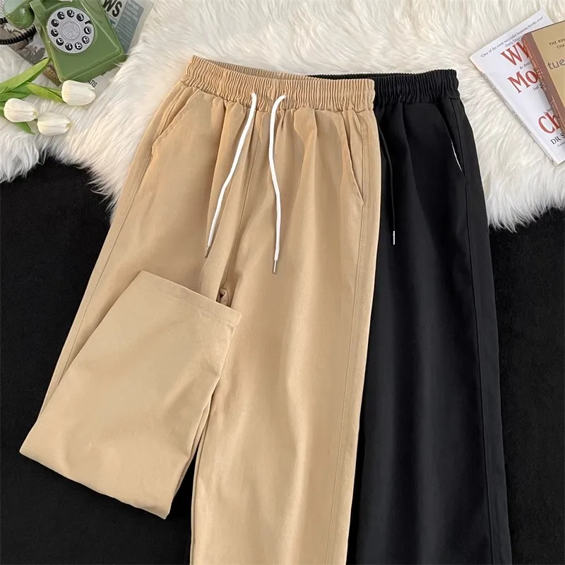 

Retro Japanese Style Men's Loose Straight Leg Pure Cotton Casual Pants Drapey Wide Leg Trousers Versatile Fashionable Sports