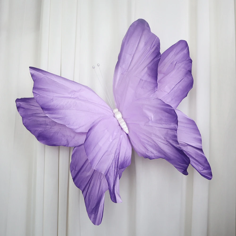 NONE Riesiger simulierter dreidimensionaler Papier-Schmetterling, Balkon-Dekorationen, Hochzeit im Freien, Bühnen-Layout, Requisiten, Dekor, Schmetterling 7