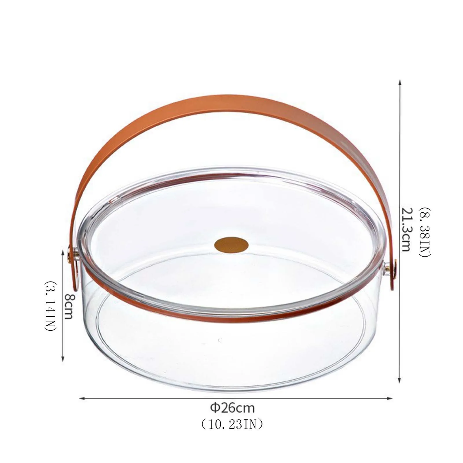 Prato de frutas portátil transparente high-end ao ar livre com alça balde de gelo moda criativa sala de estar casa compartimento lanche