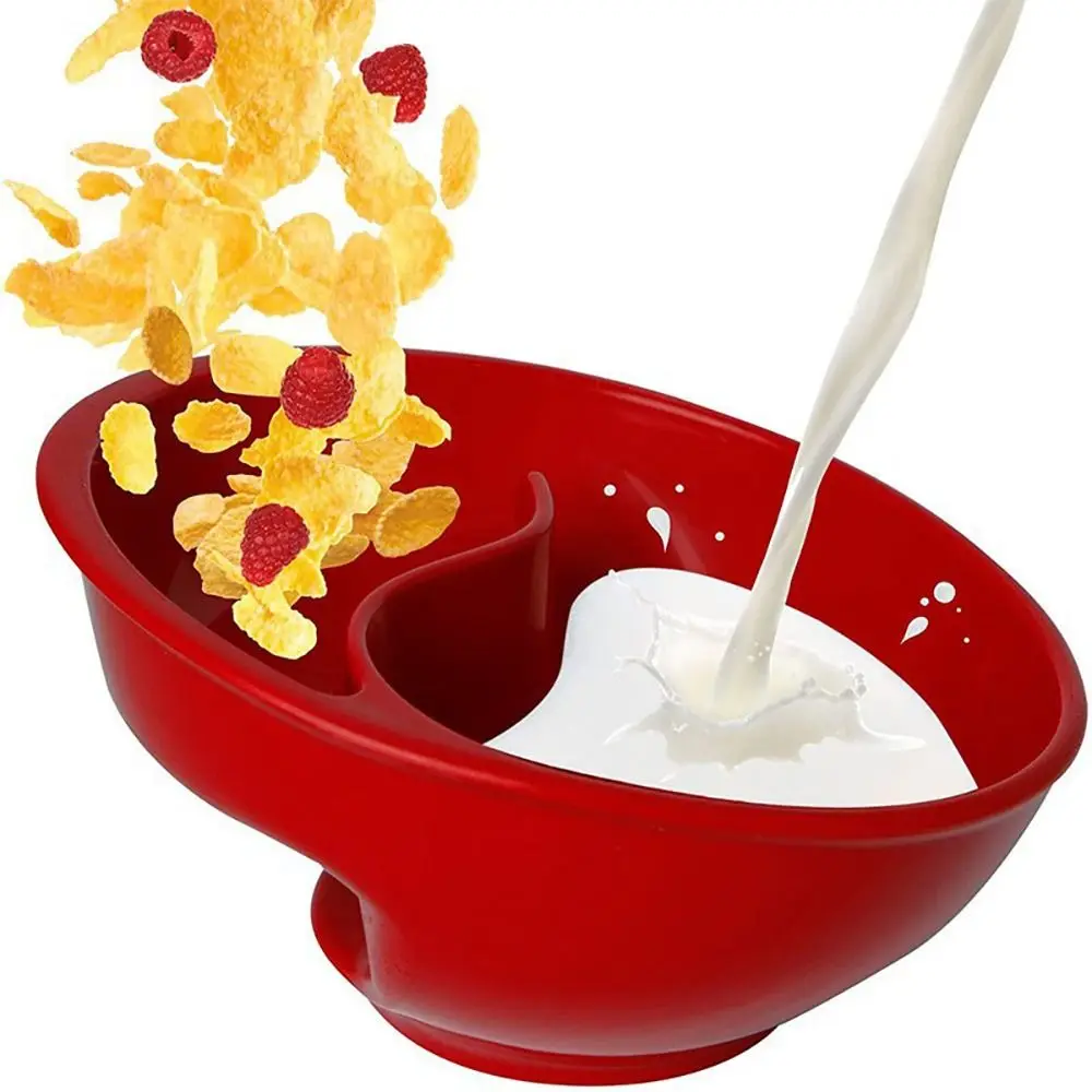 Anti-Soggy Cereal Bowl, Never Soggy Cereal Bowlm, Reusable Snack and Dip Bowls, BPA-Free Divided Bowls for Kids and Adults