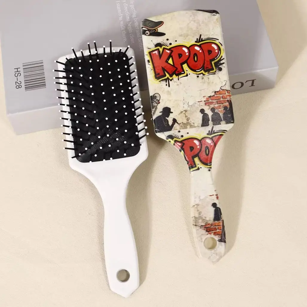 

1pc K-POP pattern air cushion comb, smooth hair and massage scalp, suitable as a gift for KPOP fans, Special for real hair wigs