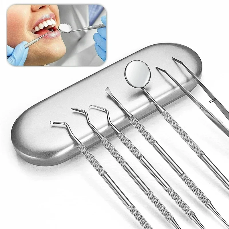 6/5/4/3Stainless Steel Dental Tools Oral Care Set Endoscope for Tooth Removal Endoscope Tooth Removal Tartar Removal Iron Box