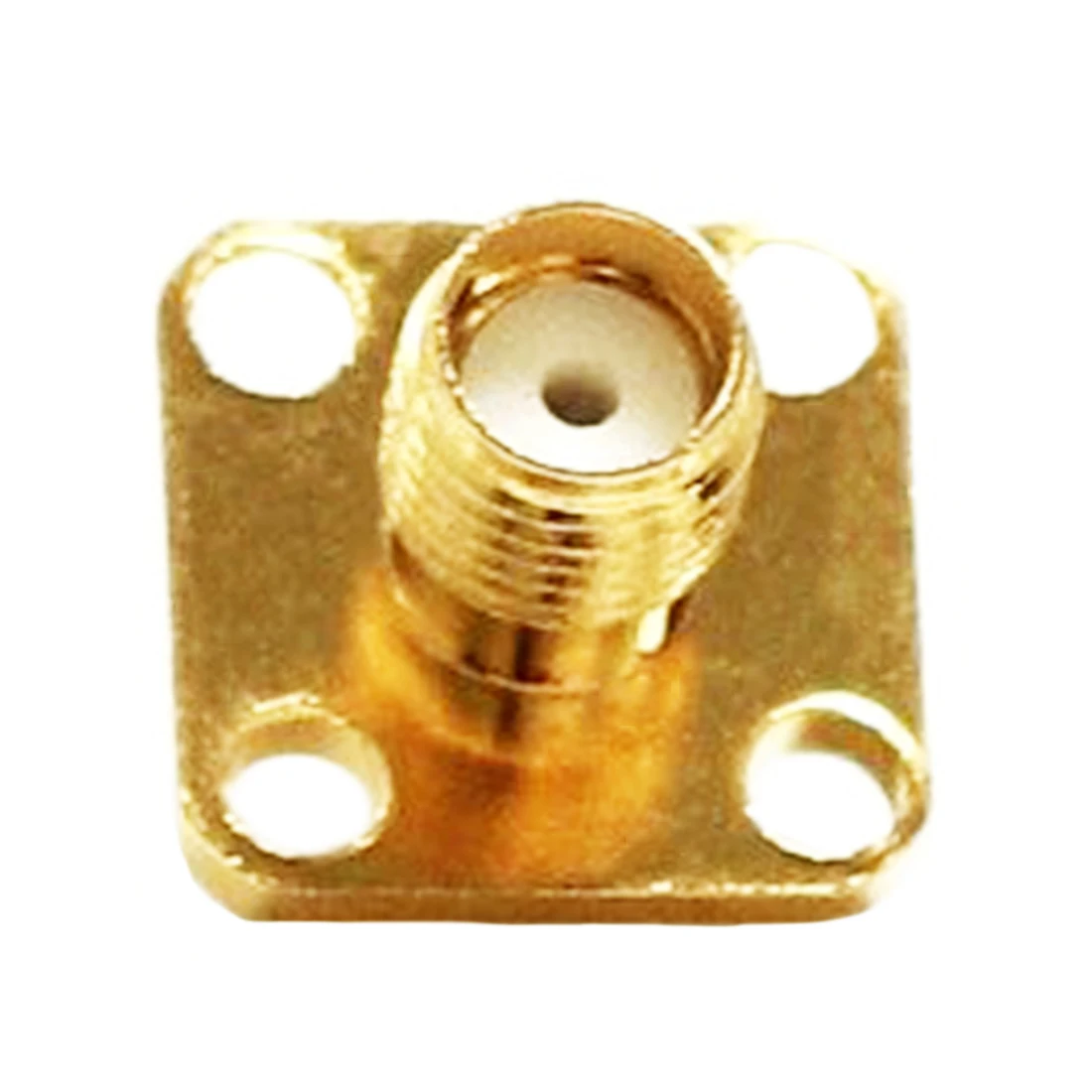 1 Máy Tính SMA Nữ Jack RF Dỗ Cổng Kết Nối 4 Lỗ Bảng Điều Khiển Gắn Hàn Cho RG405 086 "Goldplated Khung Xe hàn Nhà Ga