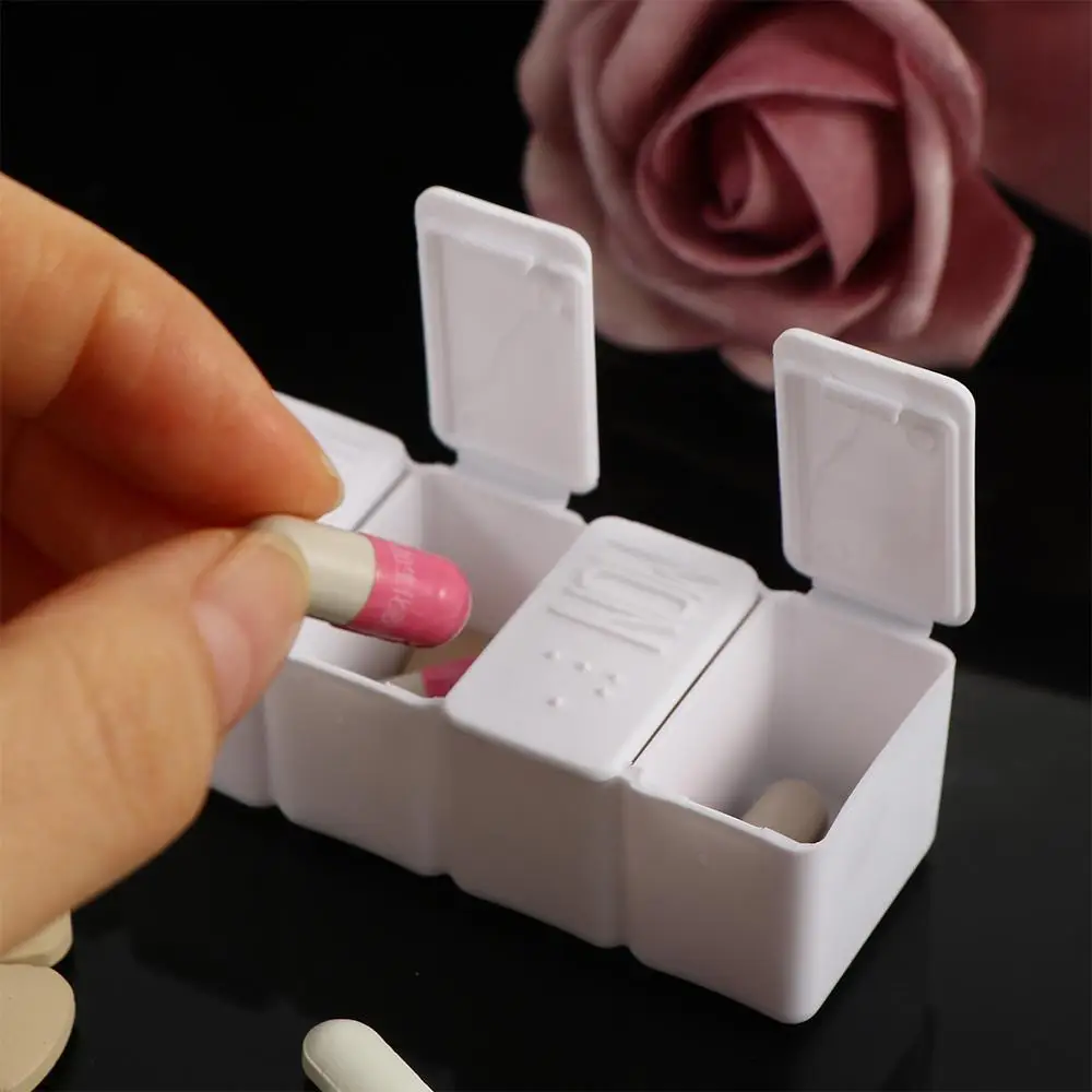 Jewelry Container Case Portable Pill Organizer Tablet Case Container Organizer 7 Day Weekly  Pill Storage Box Braille Pill Case