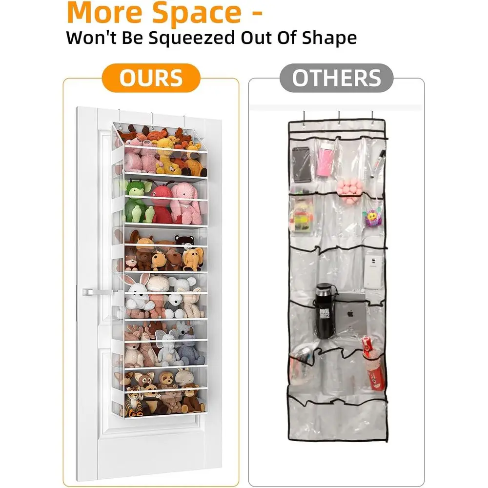6 Tier Studded Animal Storage, Hanging Organizer for Toys/Plushies, Back Door Organizers and Storage Holder Bag, Bathroom Nurser view 2