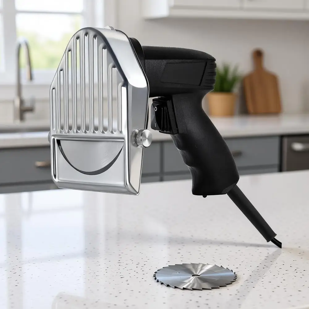 

Commercial Gyro Cutter, Electric Shawarma Knie, Doner Kebab Meat Slicer With 2 Blades, 2600 RPM, 0-8mm Adjustable Thickness