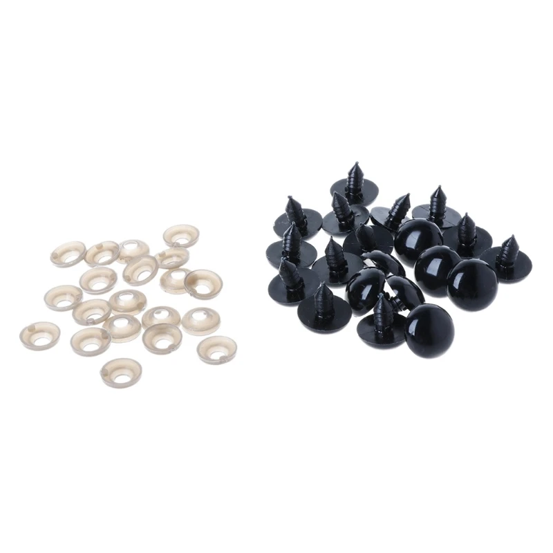 20pcs 6-20mm Black Plastic Safety Eyes For Teddy