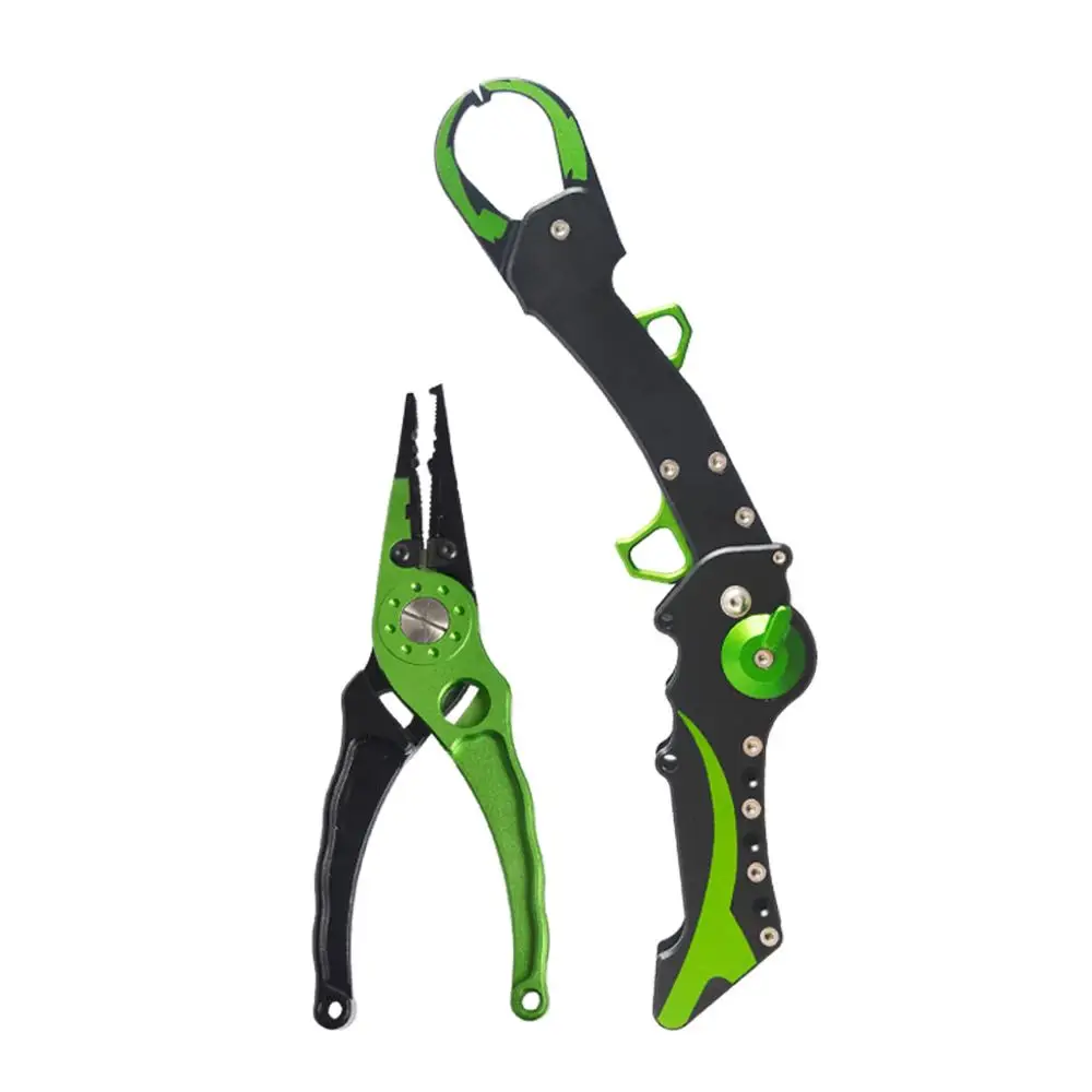 

Aluminum Fishing Lip Grip Gripper Folding Equipment Tools Hook Remover Fishing Pliers Line Cutter Scissors Fish Accessories