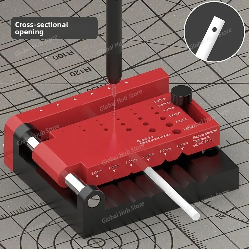 Updated Borehole Positioner Precision Drilling for Gundam Scale Model Building Round Rod Center Locator DIY Hobby Tool
