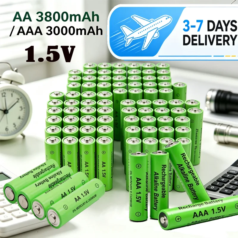 Magazzino UE, consegna rapida, nuova batteria ricaricabile AA Ni-MH da 3800 mAh / batteria AAA da 3000 mAh 1,5 V, ideale per telecomandi, torce, orologi giocattolo.