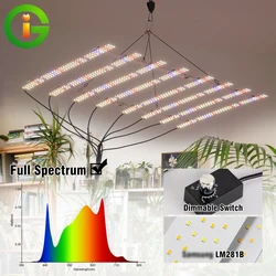 Grow Lights Red White Full Spectrum High PPFD Plants Light Strips Dimmable Greenhouse Seedings Phyto Lamp Plug Mains
