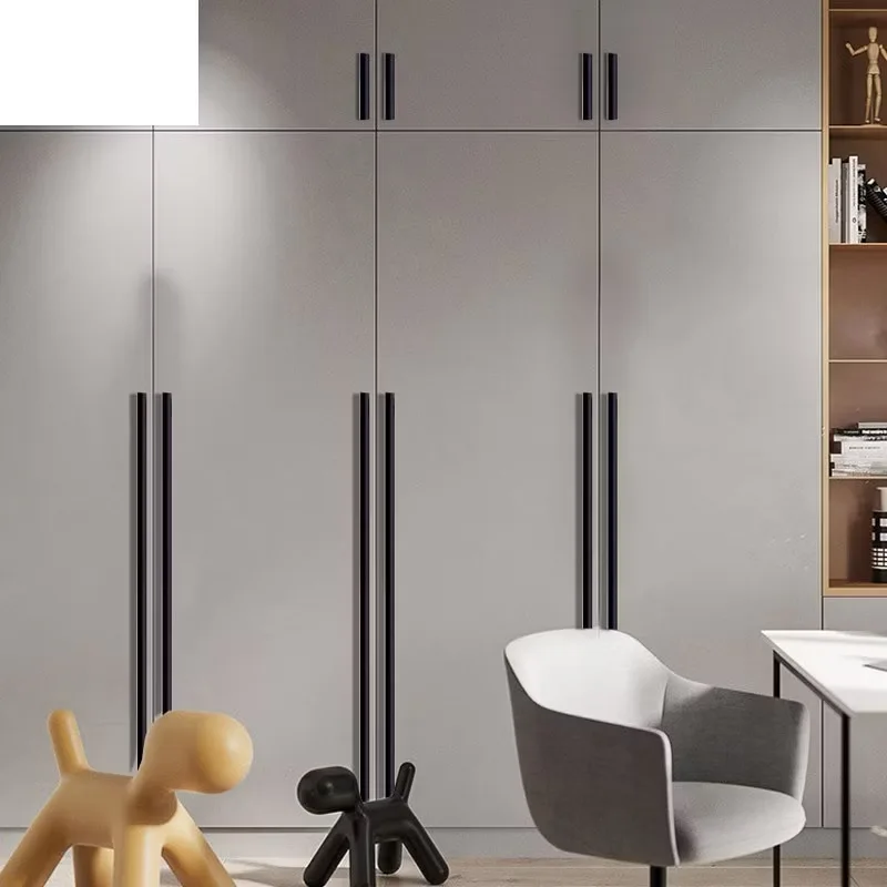 64-1000 مللي متر المطبخ مقابض للخزانة وتسحب الأسود الفضة مضمد خزانة الأثاث مقابض الأبواب الألومنيوم مقابض أدراج الأجهزة