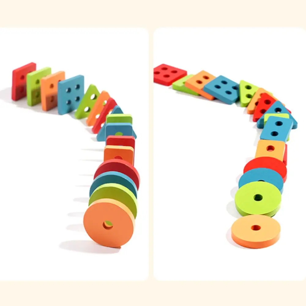 Jeu éducatif de correspondance de formes géométriques, exercice pratique, tri des couleurs, géométrique en bois empilé, apprentissage précoce 5 en 1