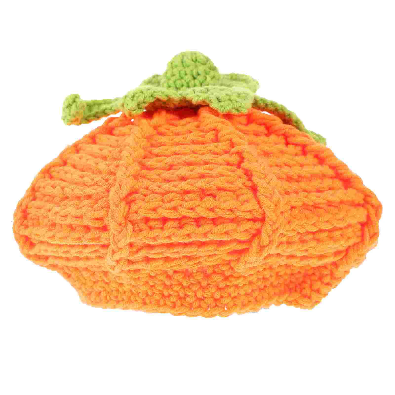 Halloween Gifts Children Hat Pumpkin Handmade Knitting Hat Fall Winter for Boy Girl (Orange) kids hat