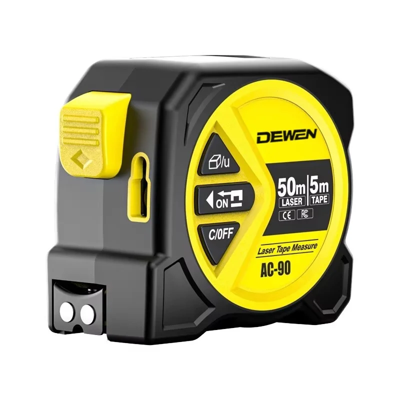 2026 Hot！DEWEN 2-in-1 Digital Tape Measure 2mm Accuracy 50m Range Ft/in/M Units USB Rechargeable Battery High Measurement