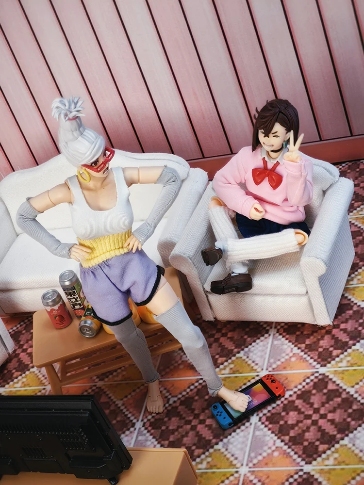 1/12 Ayase Seiko Momo بدلة متنقلة فتاة الشكل ملابس منزلية سترة السراويل تنورة القماش مجموعة عباءة ملحق لدمية Dandadan Shf 6 "Dandadan Shf #6