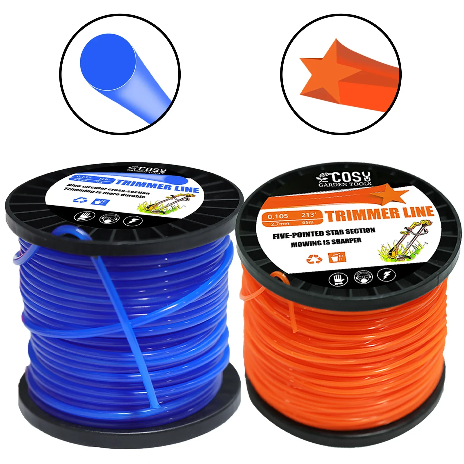 1LB*2.4mm/2.7/3.0/4.0 Grass Trimmer Line Nylon Round Rope Grass Weed Trimmer String Line for Park Garden Brush Cutter Rope