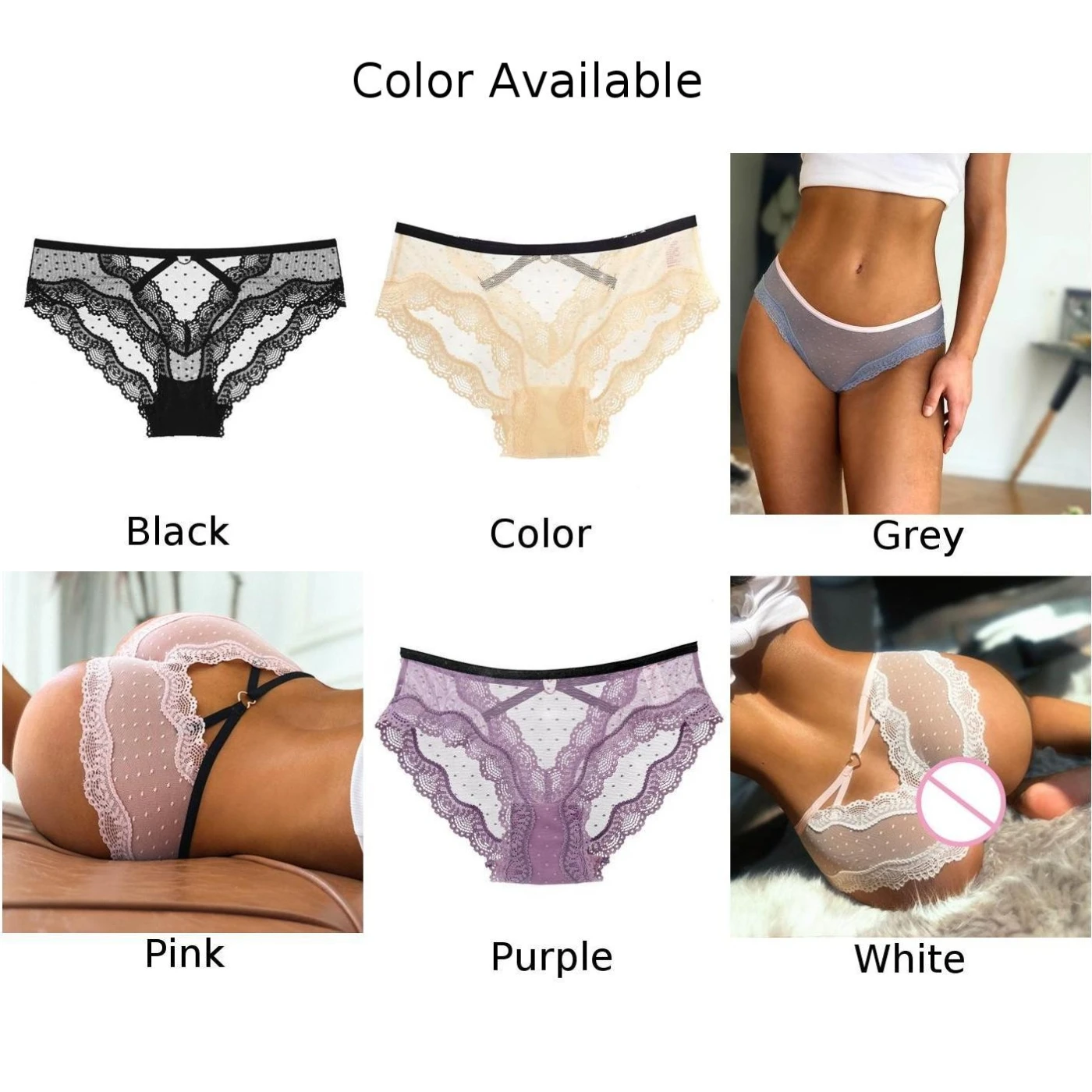 Sexy Frauen Spitze Slips ultra dünne transparente G-String hohle niedrige Anstieg Tanga leichte Atem Höschen Damen erotische Lingere