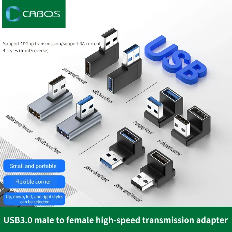 For PC Male to Female Extension Plug Converter90 Degree Right Angle USB 3.0 Extension Adapter Upward Elbow 10Gbps USB Connector image 2