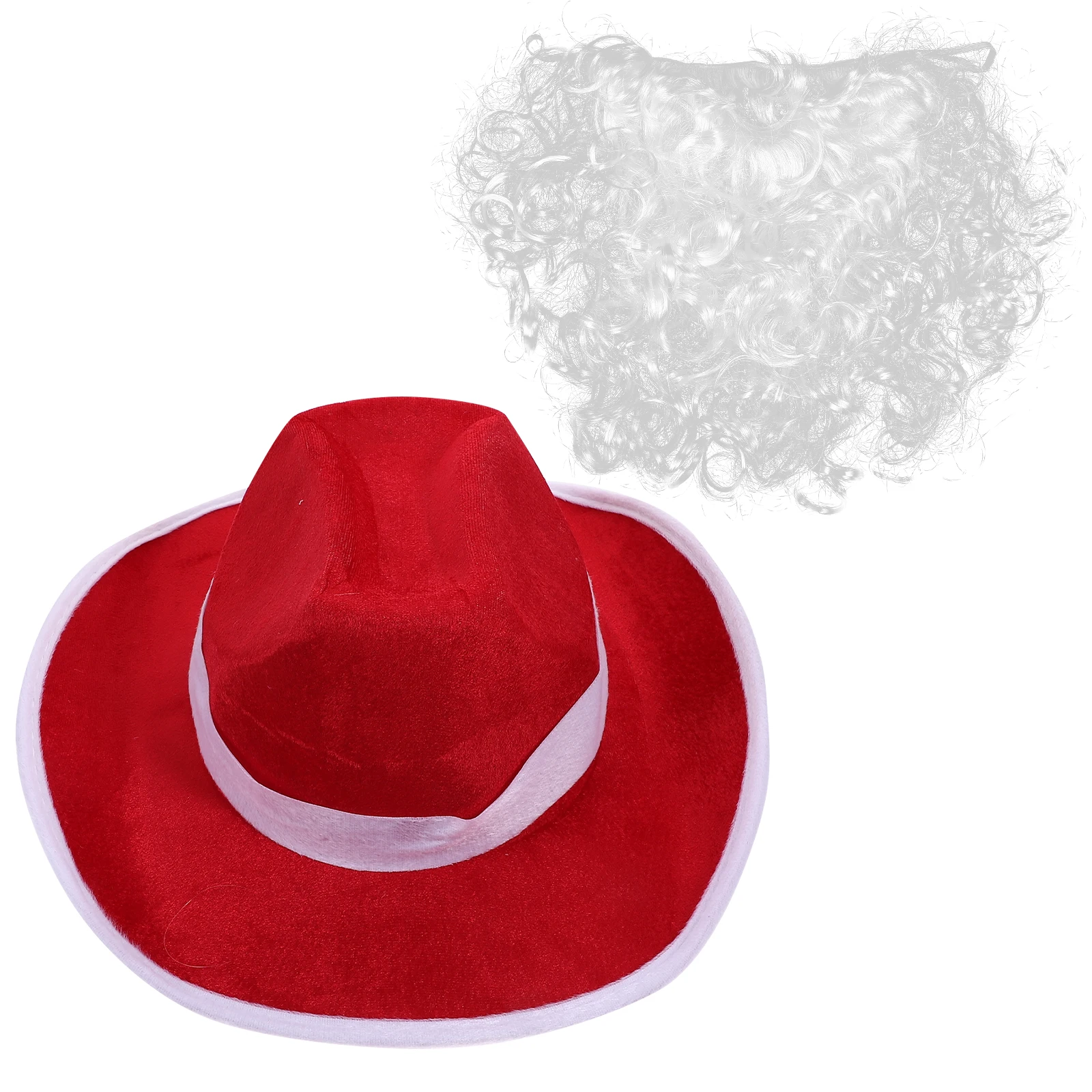 

Christmas Hats Cowboy Jazz Topper Set Party Small Red Non-woven Fabric Holiday Photo Props