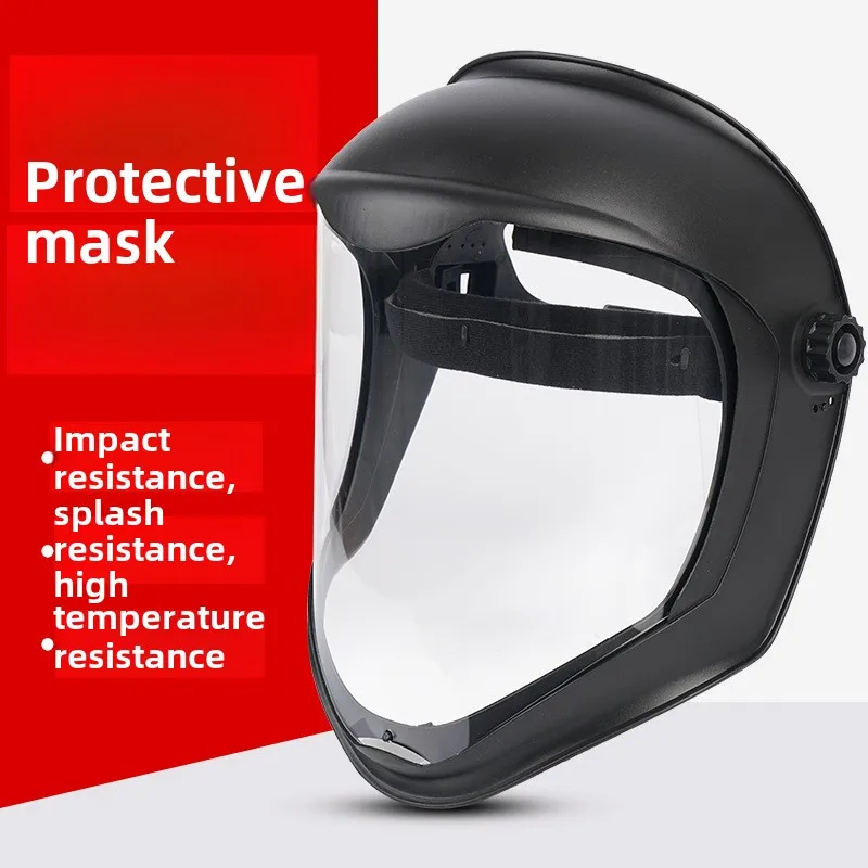 Full Face Protective Mask Anti-fog and Anti-impact Labor Insurance Anti-splash Head-mounted Transparent Dust and Oil Fume Mask