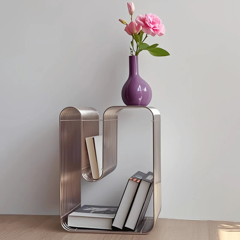 Stainless Steel Tea Table,Living Room Side Table,Metal Storage Table,Creative Storage Rack,Line Coffee Table,Nordic Furniture