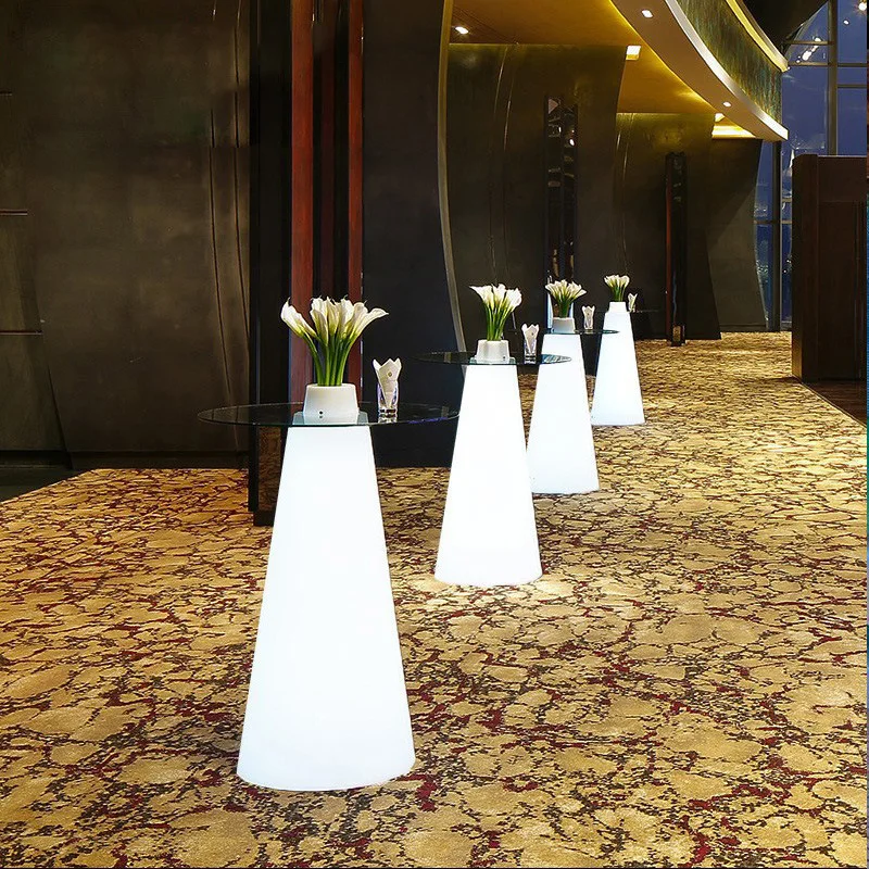 Illuminated Slide Peak Cocktail Table D70x80cm White With Internal Light Remote And Covers For Peak Table  Glass Tops Riq-T80