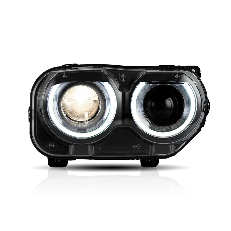 

NORSEN Manufacturer Full LED R/T SRT Dazzle DRL фары автомобиля головной свет 2015-2021 последовательная передняя лампа для Dodge Challenger