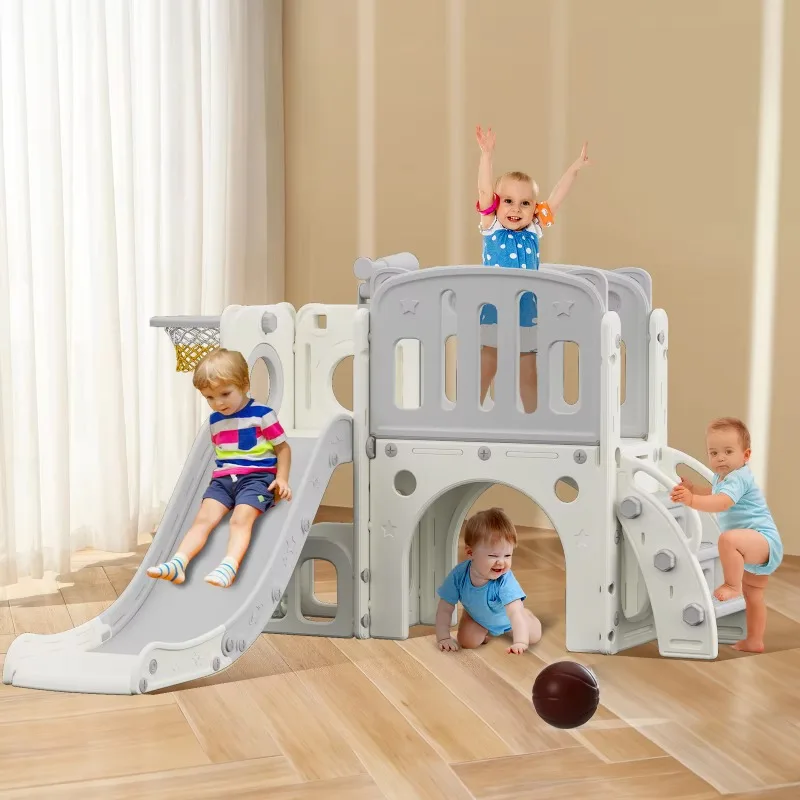 Multifunetional Climbing Kids Indoor Play House Playground Baby Playroom Combined Slide and Swing Set for Children Sliding Toy