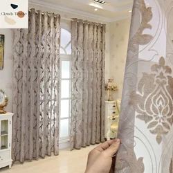 European Luxury Sheer Curtain Room Curtains for Living Room Bedroom Dining Custom Relief Tulle Door Window Customize