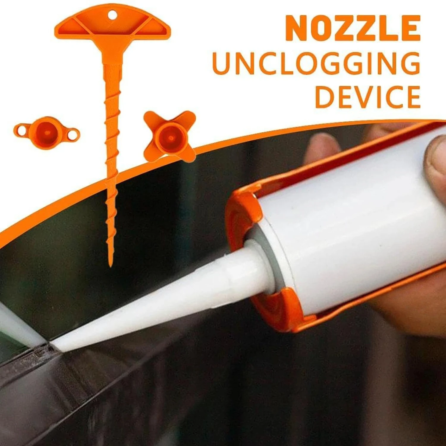 Silicone Seal Cap and Seal Gun Nozzle Removal Tool  Nozzle Dredge Silicone Seal Cap Used for Open Core Tube Prevent Rapid Drying