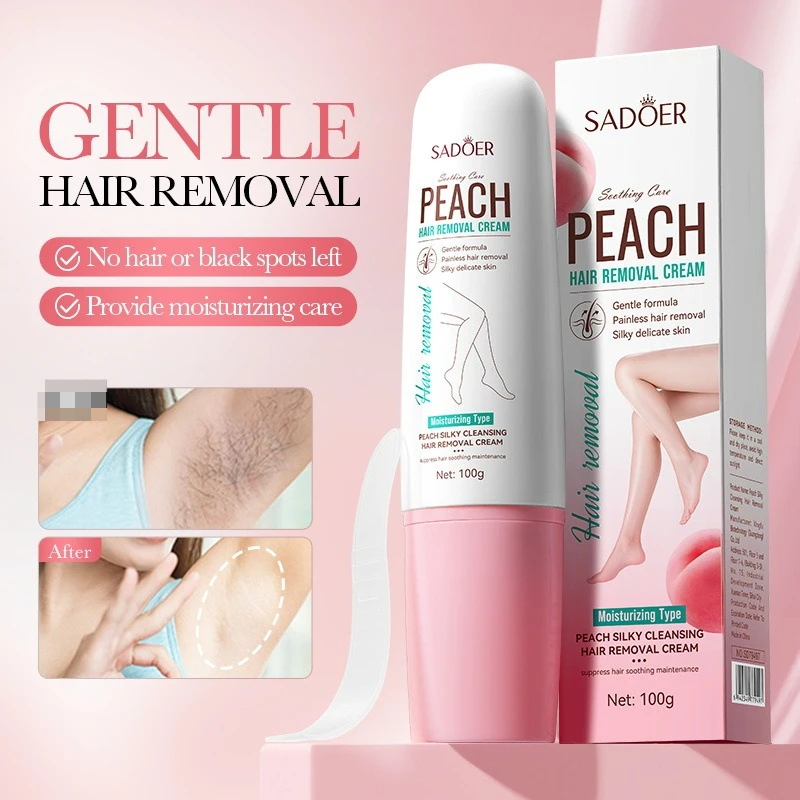

SADOER Peach Slim Clean Hair Removal Cream Underarm Hair Removal Clean Hair Removal Cream Painless and No Irritation Portable