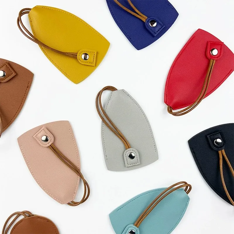 1pc Pull-Out Key Case Cover, PU Leather Large-Capacity Key Sleeve Keychain Bags, Cute Protector Car Key Fob with Holder Hook view 2