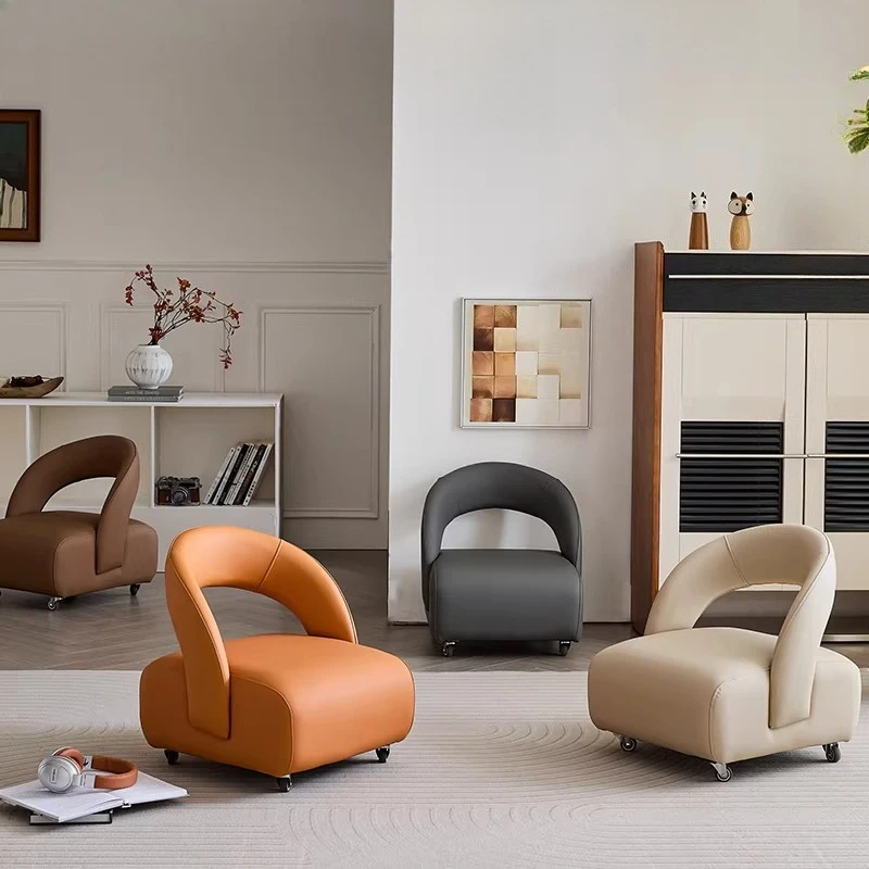 

Leather spinner wheels, living room home high-end stool, sofa stool, shoe change, low stool, back chair