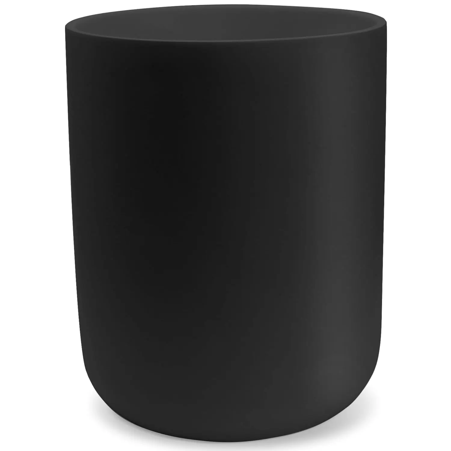 Matte black round compact trash can mini, 2 gallon /7.5 liter trash can, small wastebasket, suitable for home office.