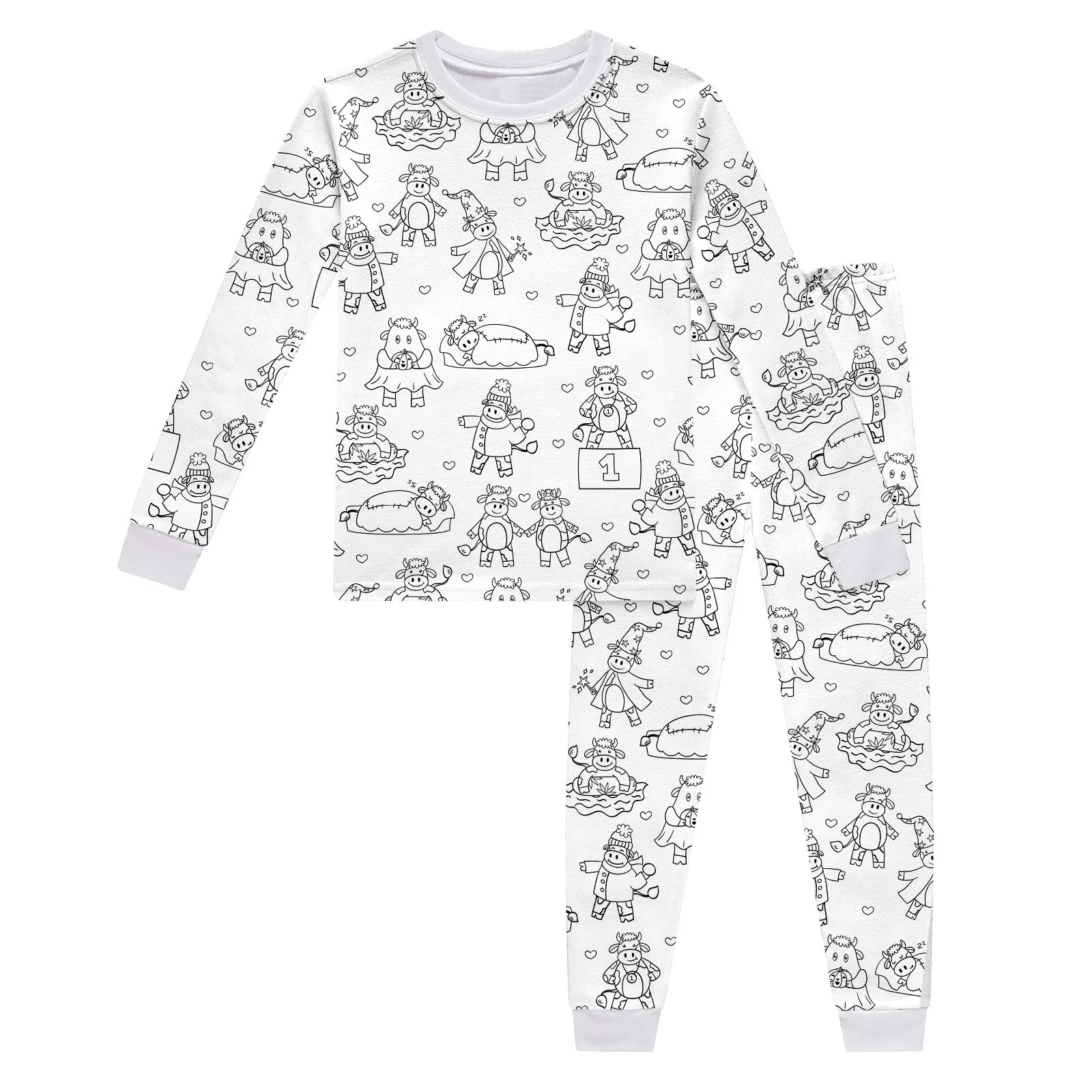 

Children's DIY Pajamas Sketch Coloring Pajama Set Kid Art Color Your Own Pajama Handicraft Toys DIY Crafts Pajamas For Baby Girl