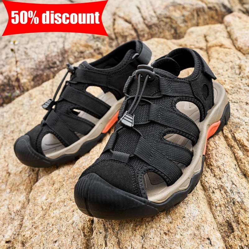 

New Unisex Sandals Hollowed Out Mesh Breathable Outdoor Walking Leisure Shoes Summer Water Hiking Non Slip Sandals for Men