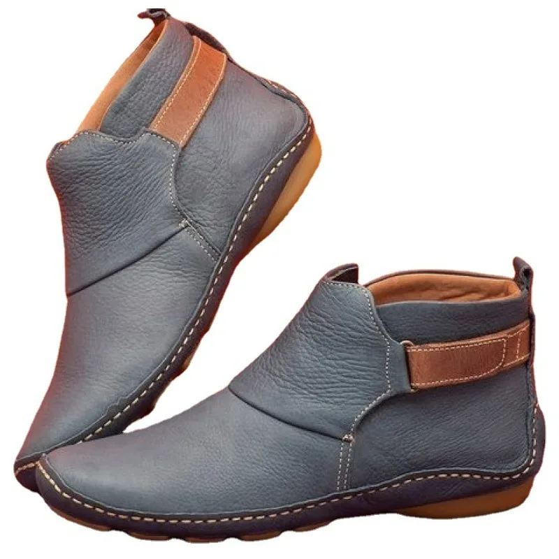 Nouvelles Bottines Courtes Femme Automne 2026 – Confortables, Semelle Souple, Antidérapantes, Plates, en Cuir Tendance pour l'Extérieur