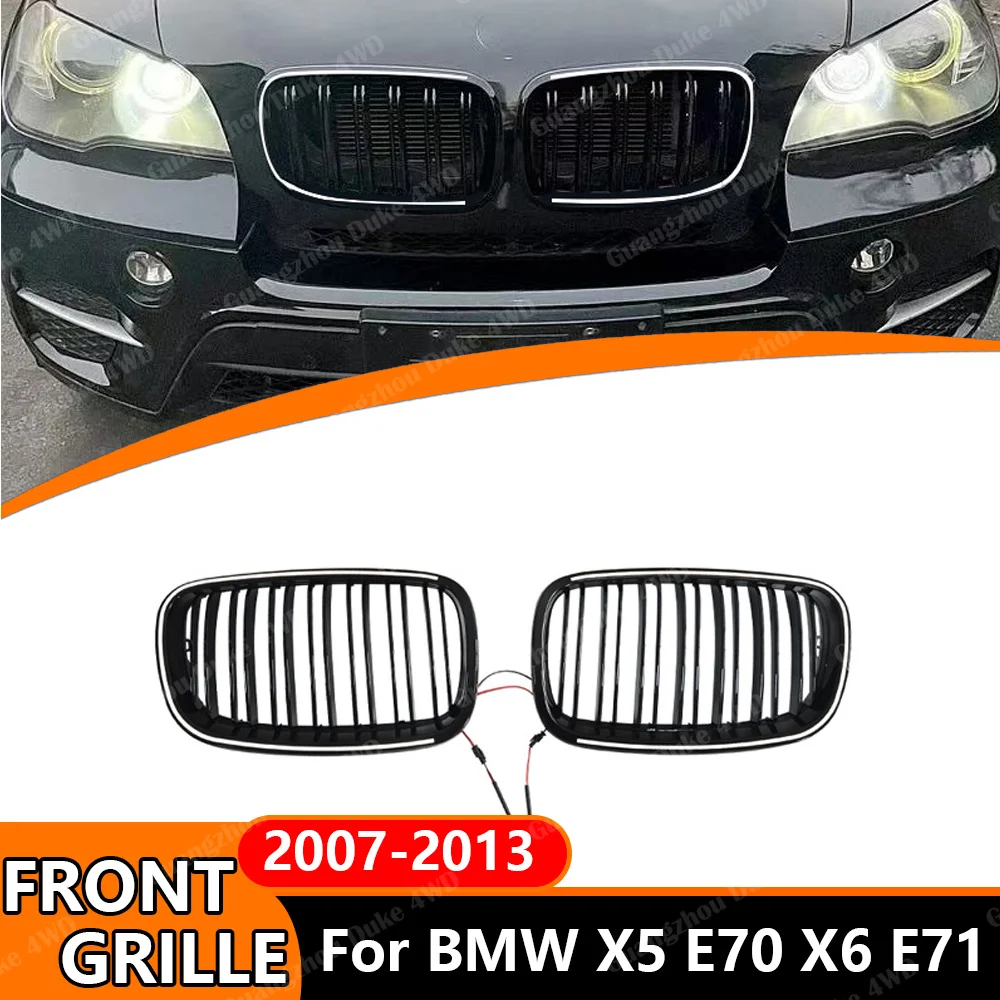 LED Illuminated Front Kidney Grille for BMW X5 E70 X6 E71 2007 2008 2009 2010 2011 2012 2013 Light Up Front Grill Exterior