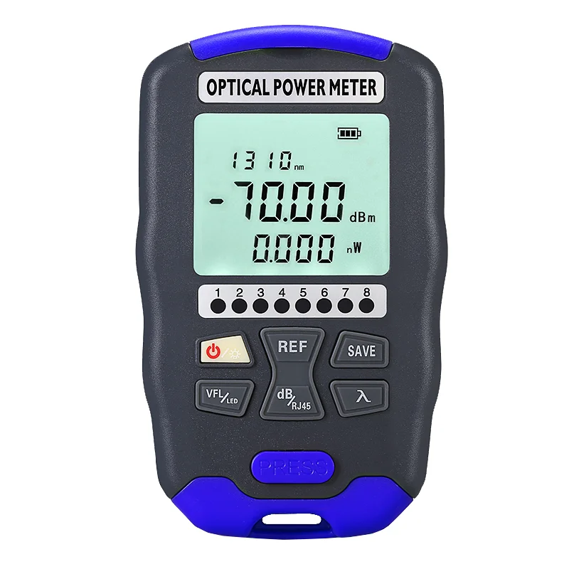 Miernik mocy optycznej AUA-DC70 Mini (-70~+10dBm OPM) Lokalizator Uszkodzeń Wizualnych (1-50MW VFL) Wielofunkcyjny Tester Kabli Światłowodowych FTTH — zdjęcie produktu 7