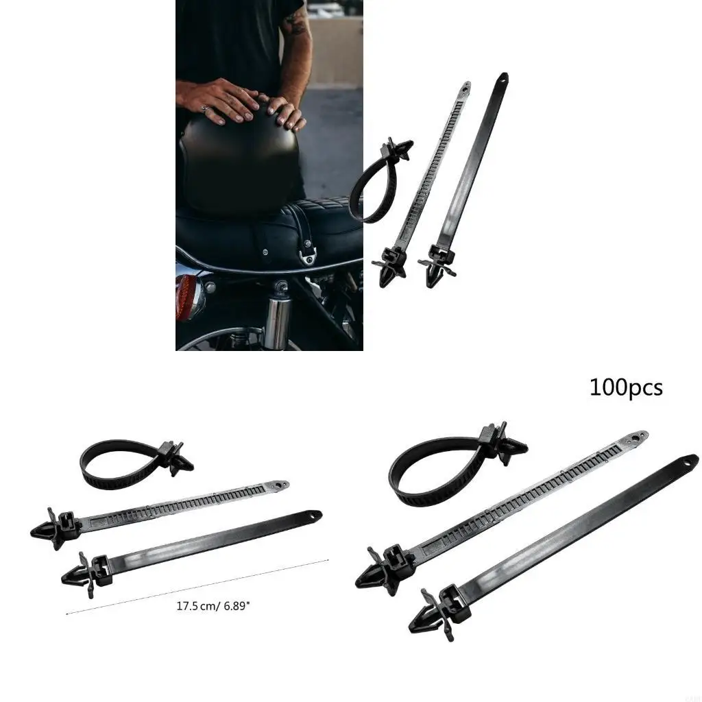 6XDF Car Cable Fastening Zips Ties Nylon Auto Bundling Tie Strap Quick Release Wrap Line Retainer Clip Wire Harness Fastener