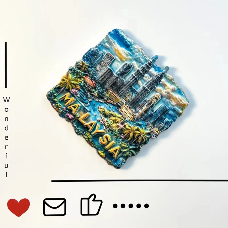 كوالالمبور، ماليزيا، أبراج مزدوجة، مجموعة ديكور، هدايا تذكارية مميزة، هدية ملصق ثلاجة مغناطيسي